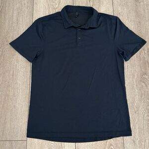 Lululemon‎ Evolution Polo Shirt Mens Medium Navy Blue Golf Performance Preppy